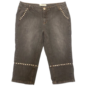 Vintage 90’s MixIt Studded Dark Wash Denim Capris Women’s‎ 20W Grunge Skater